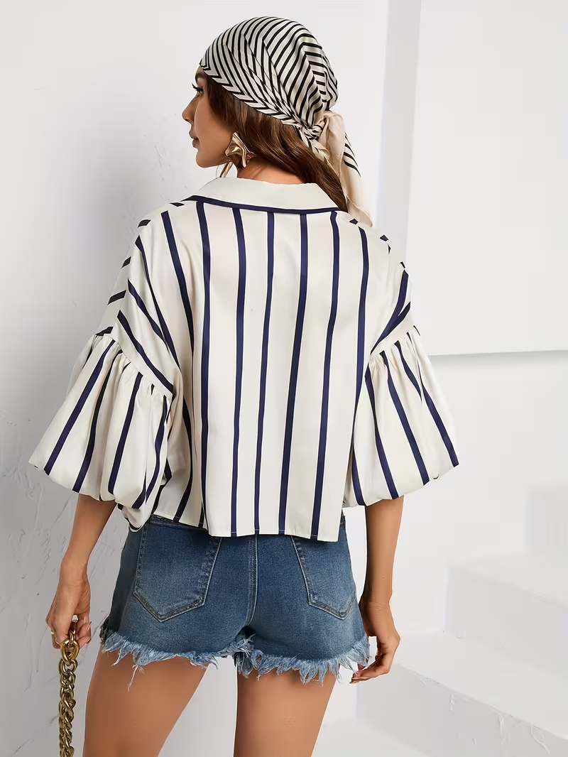 Women’s Cropped Striped Shirt
