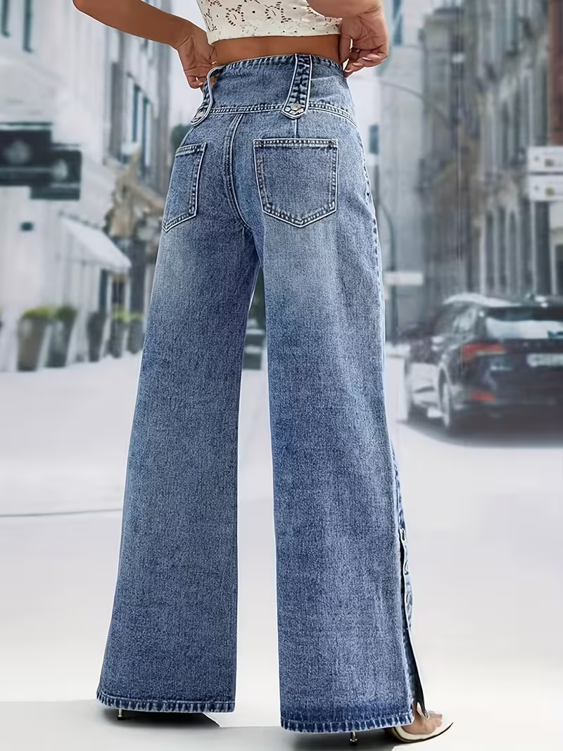 Women’s High-Waisted Buttoned Pants