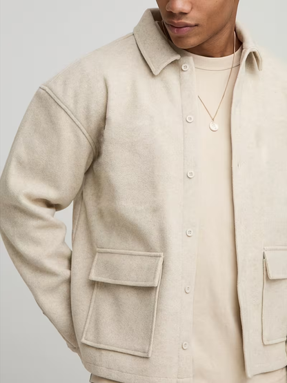 Men’s Buttoned Jacket with Collar