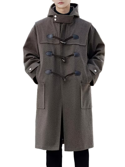 Men’s Hooded Coat with Toggle Closure