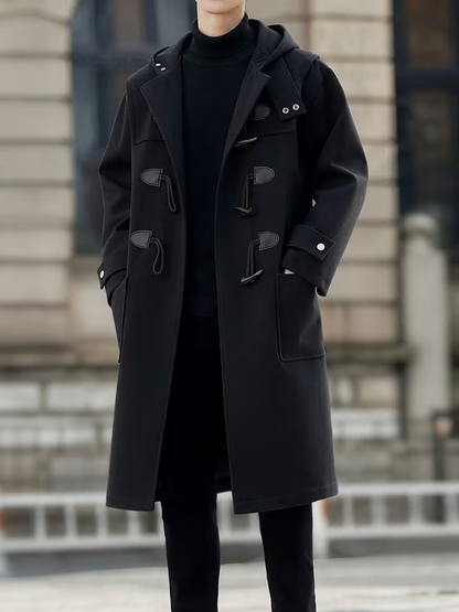 Men’s Hooded Coat with Toggle Closure