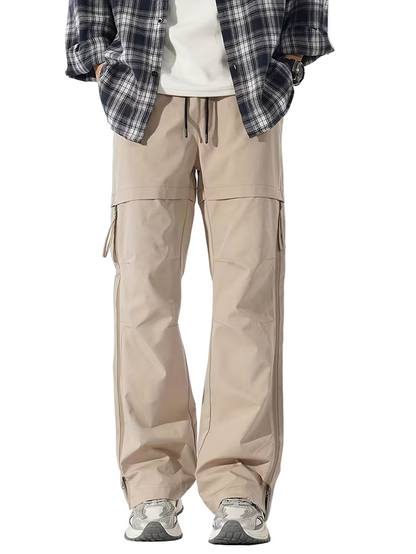 Men’s Wide-Leg Zippered Pants