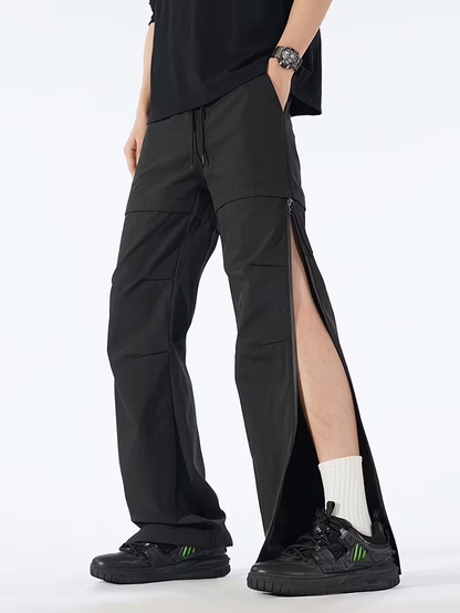 Men’s Wide-Leg Zippered Pants