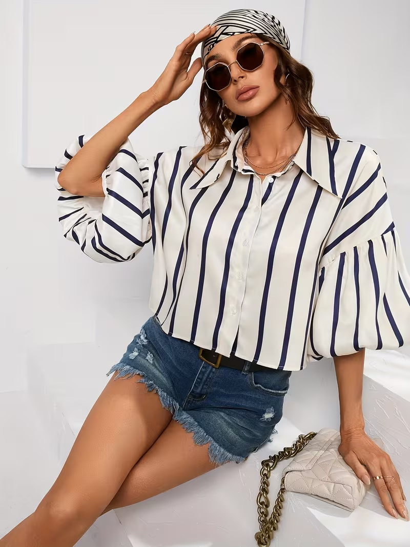 Women’s Cropped Striped Shirt