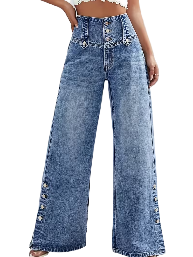 Women’s High-Waisted Buttoned Pants