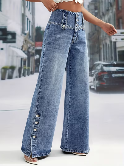 Women’s High-Waisted Buttoned Pants