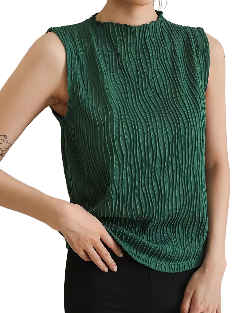 Women’s Sleeveless High-Neck Blouse